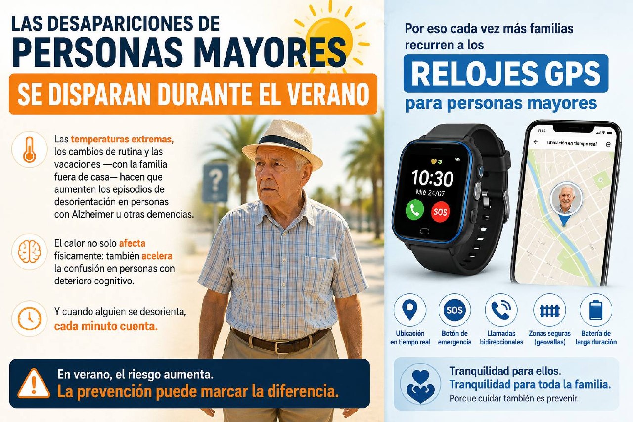 Persona mayor protegida frente a las desapariciones en verano