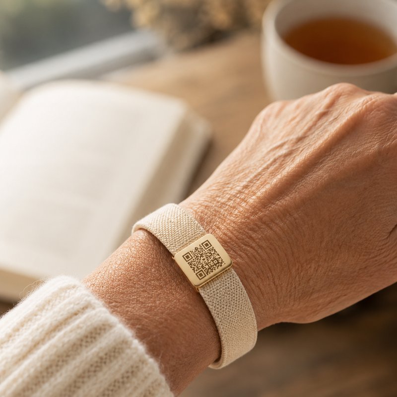 Pulsera QR para personas mayores